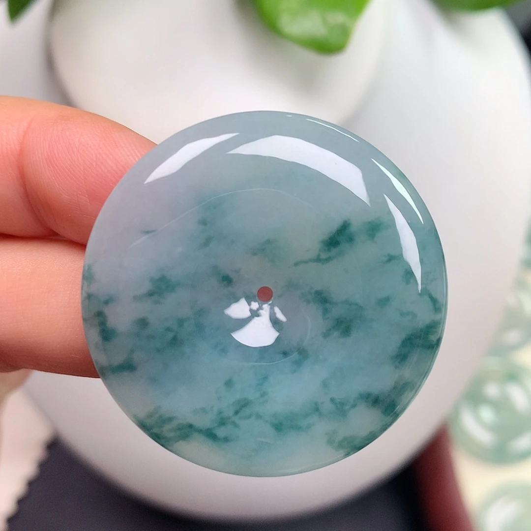 翡翠未镶嵌颈饰平安扣 35.5x6.0mm