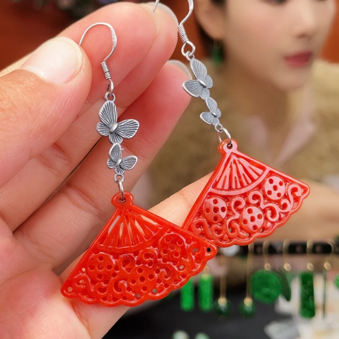 翡翠未镶嵌耳饰饰品