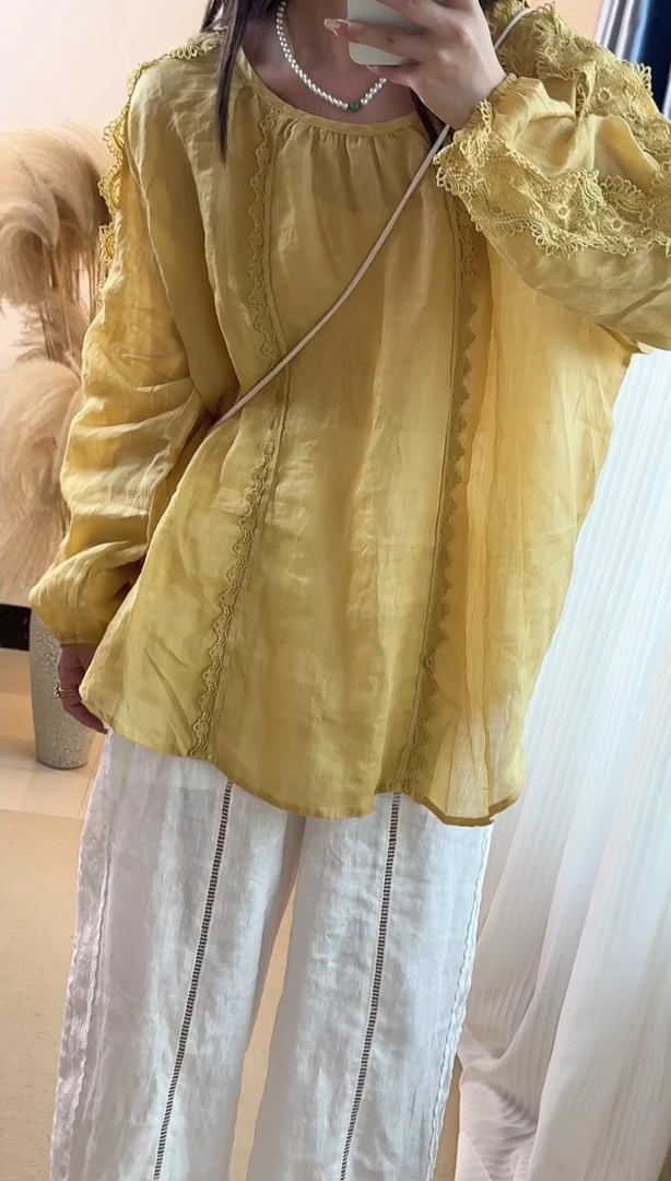 苎麻宽松罩衫防晒