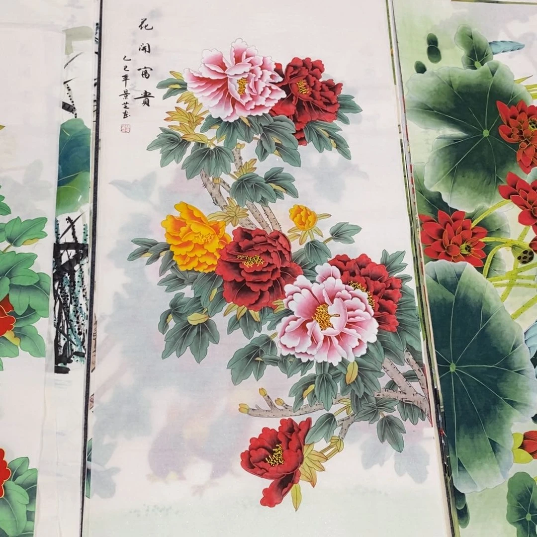 国画尺寸140×70四尺精品工笔手绘画