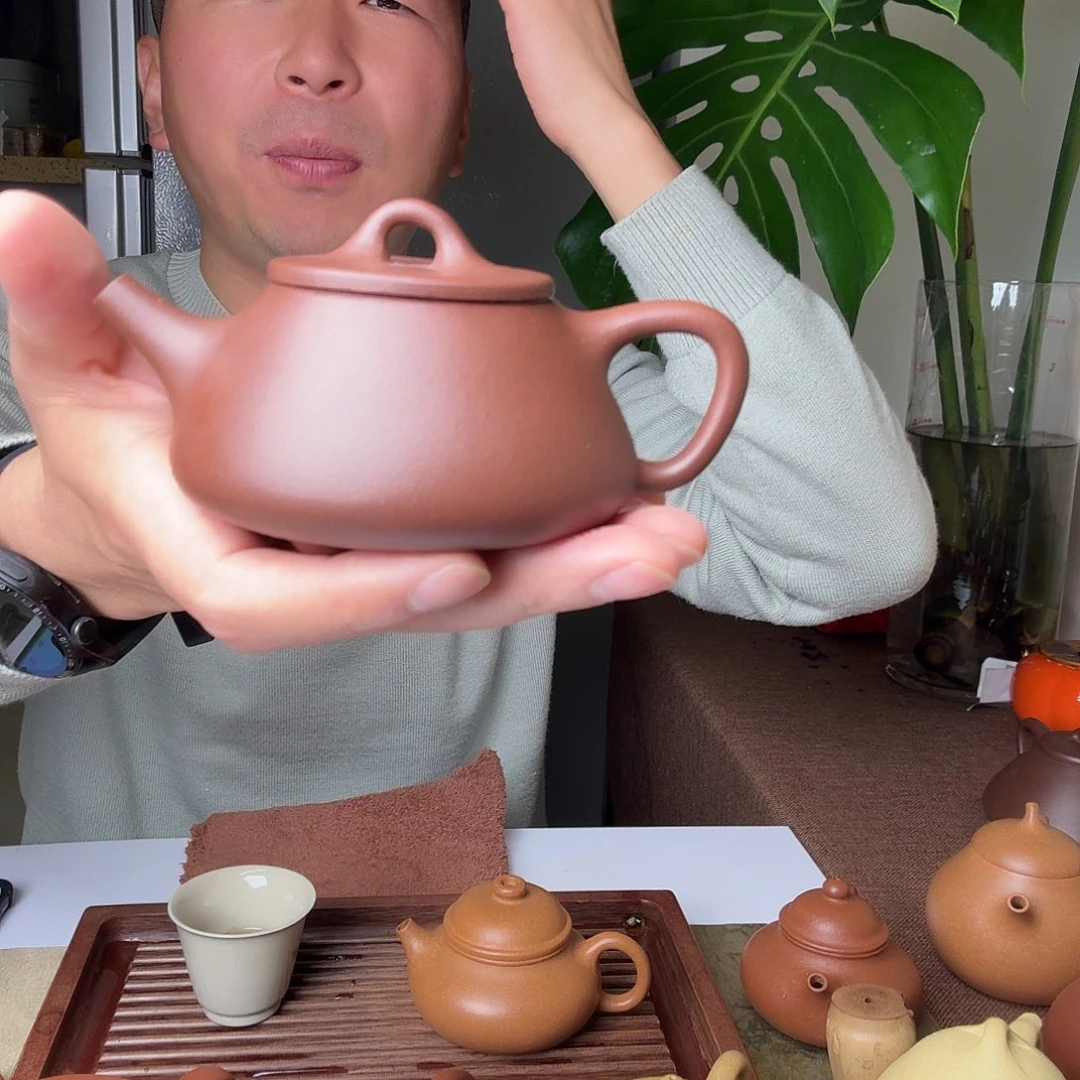 紫砂茶壶微瑕紫泥平盖石瓢