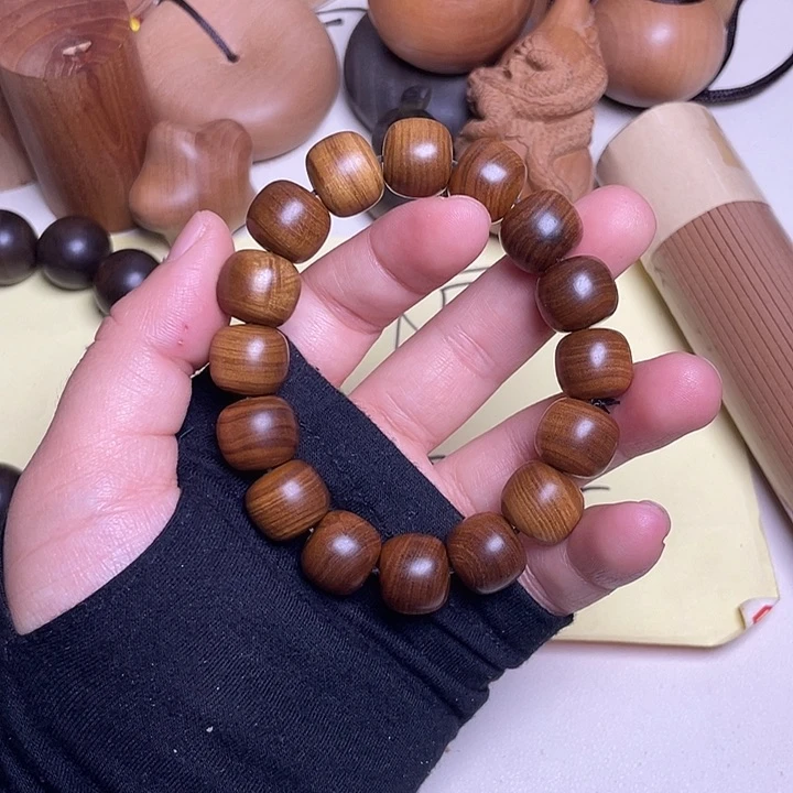 檀香木手串/手链老山檀香13/14黑肉满纹沉