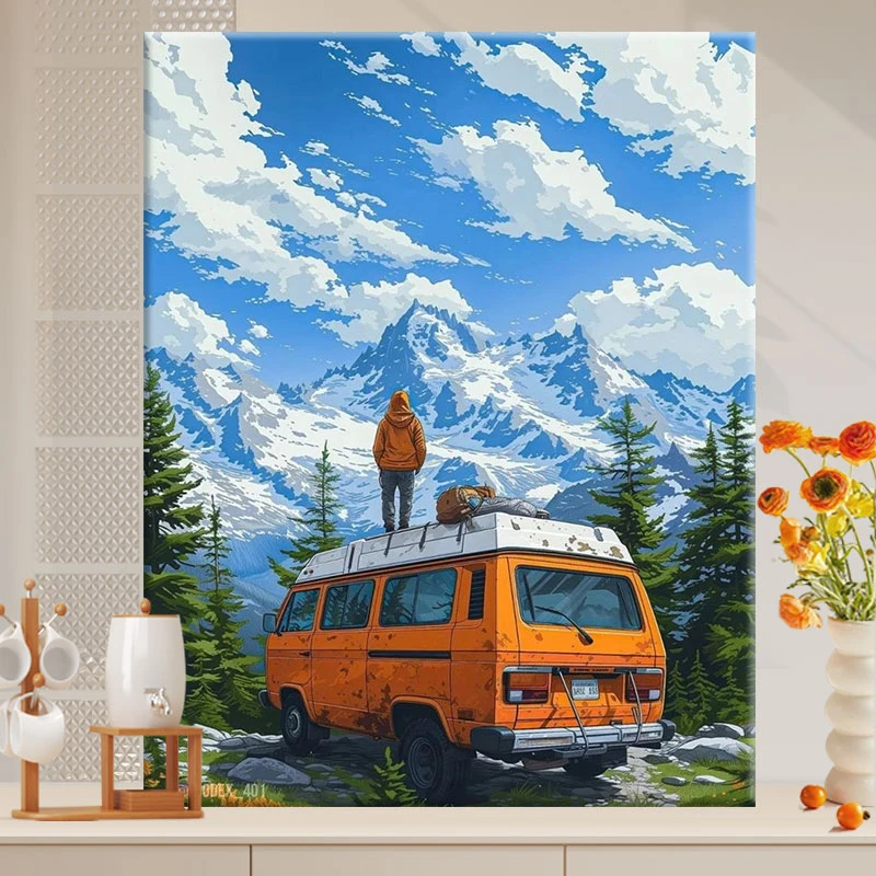 解暑宫崎骏|diy数字油画丙烯填充手绘风景治愈系减压油彩涂色画