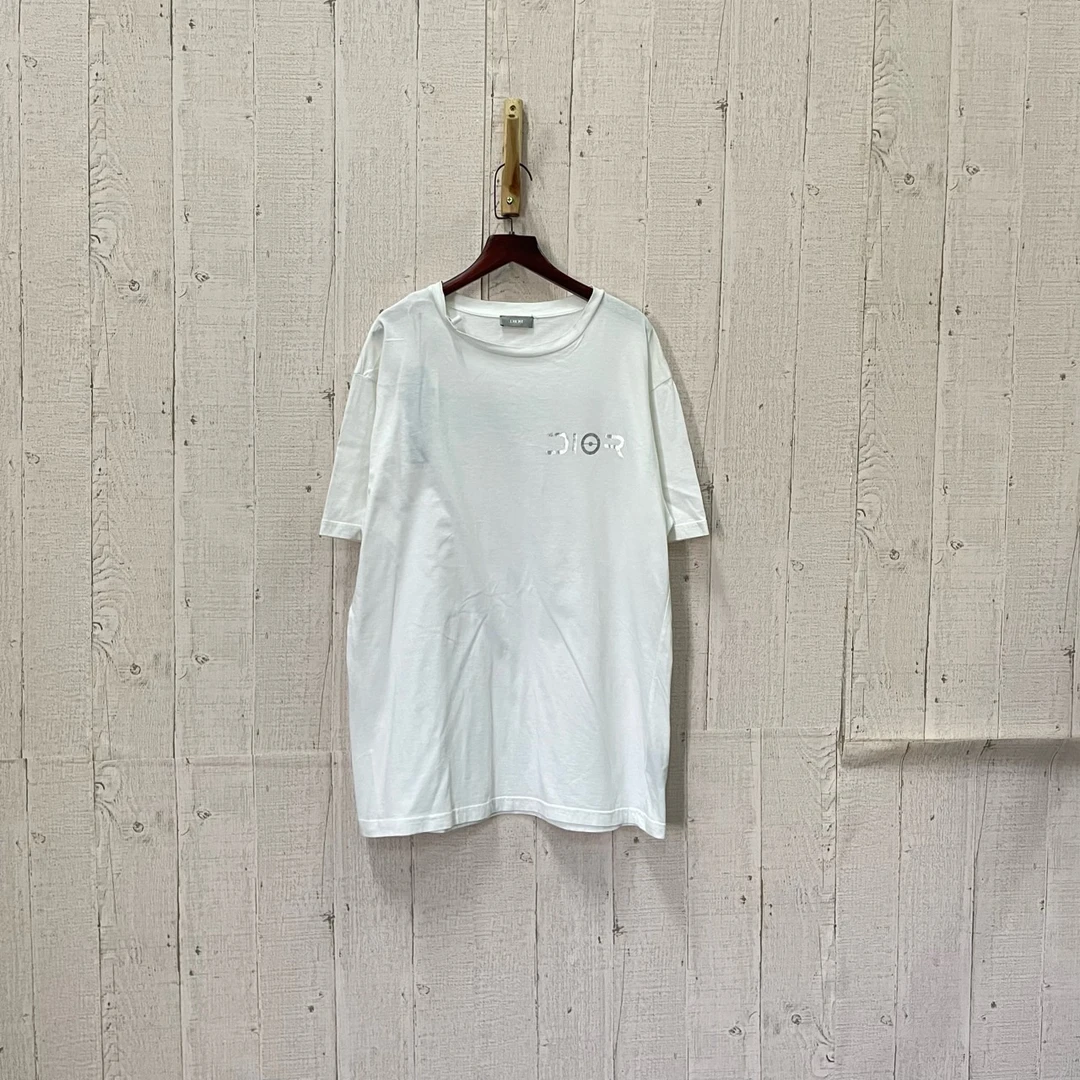 95新 DIOR/迪奥 q221  迪奥 空山基 白色印花短袖 L码