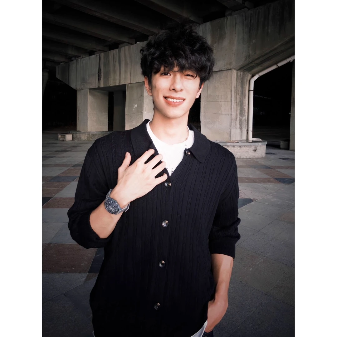 cleanfit黑色翻领纽扣开衫毛衣男秋季美式复古提花条纹针织衫外套