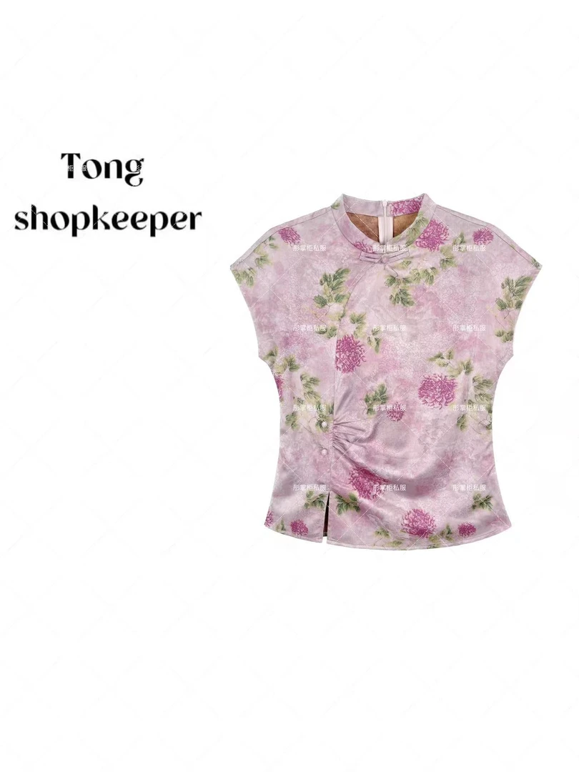 QJ/彤掌柜1682128 夏季2025中式浪漫芍药提花高级气质秀款上衣