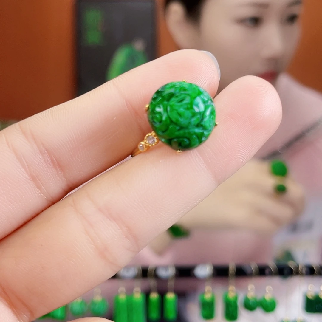 翡翠银S925镶嵌耳饰