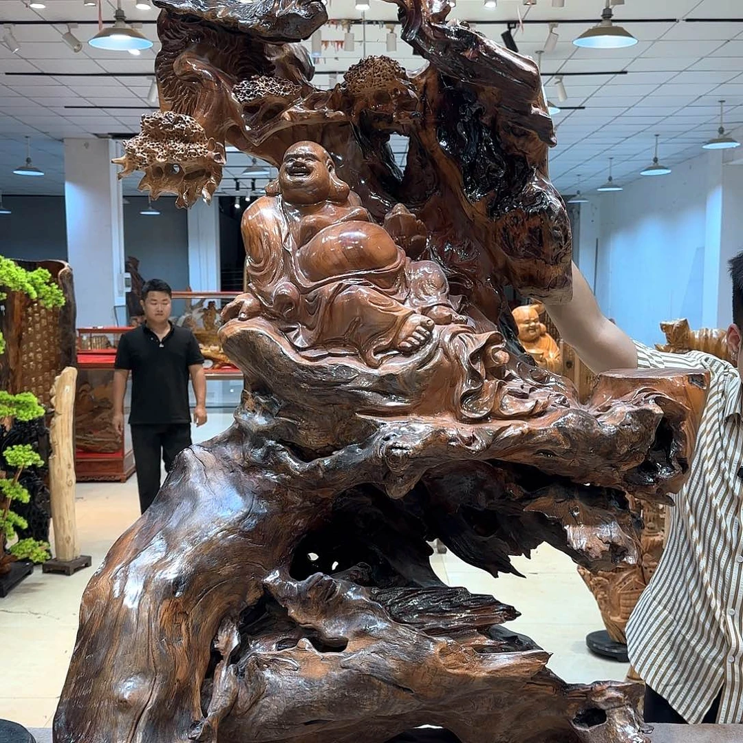 慧***舟木工艺品摆件不包邮