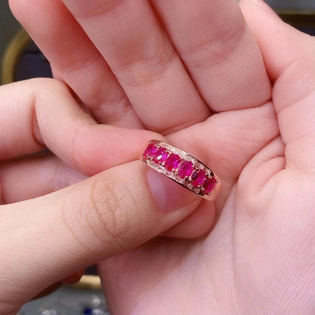 银S925镶嵌红宝石戒指