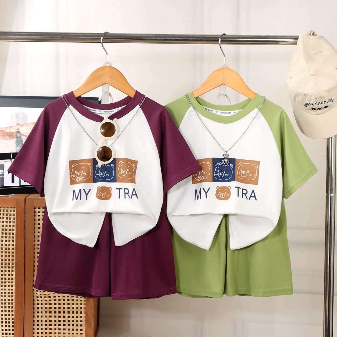 儿童夏季短袖套装新款男女童宝宝夏款休闲运动薄款短裤中大童洋气