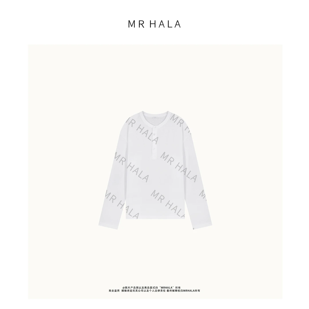 MRHALA 坤菱廓形扶桑棉半开领上衣女 LT40913