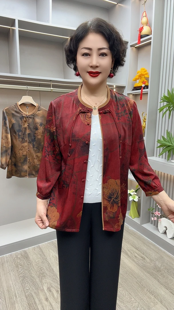 CF#25-09夏季时尚洋气妈妈装开衫，衣长65