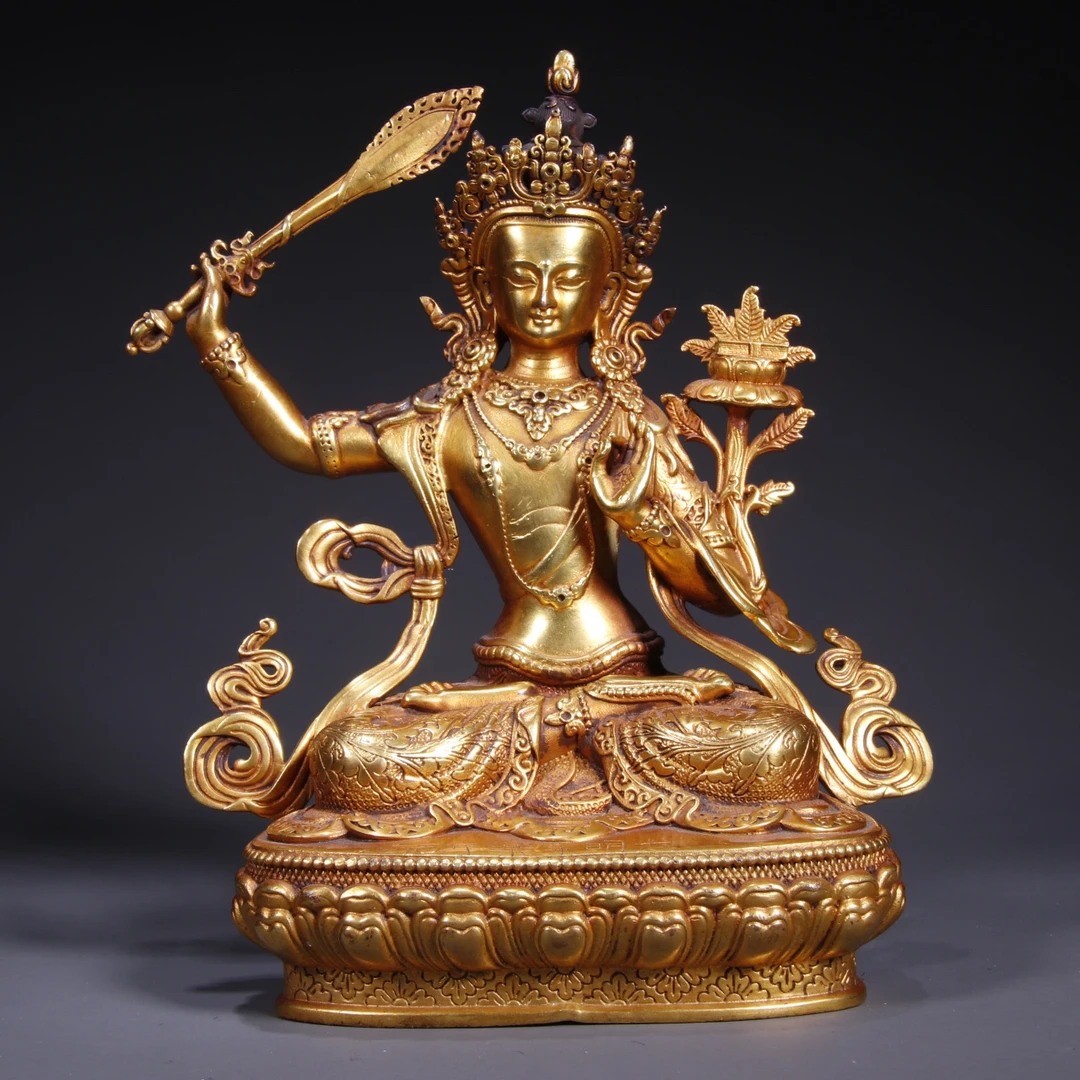 清 铜鎏金持剑文殊菩萨 W 89199 毕