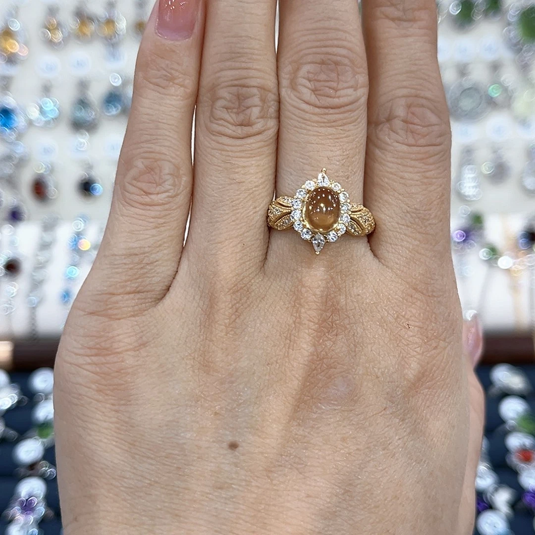 戒指银S925镶嵌水晶