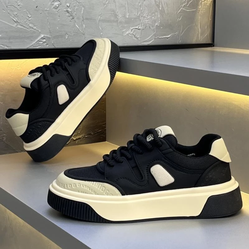 GHBH男鞋夏季新款网面透气韩版厚底增高低帮板鞋潮流运动休闲鞋