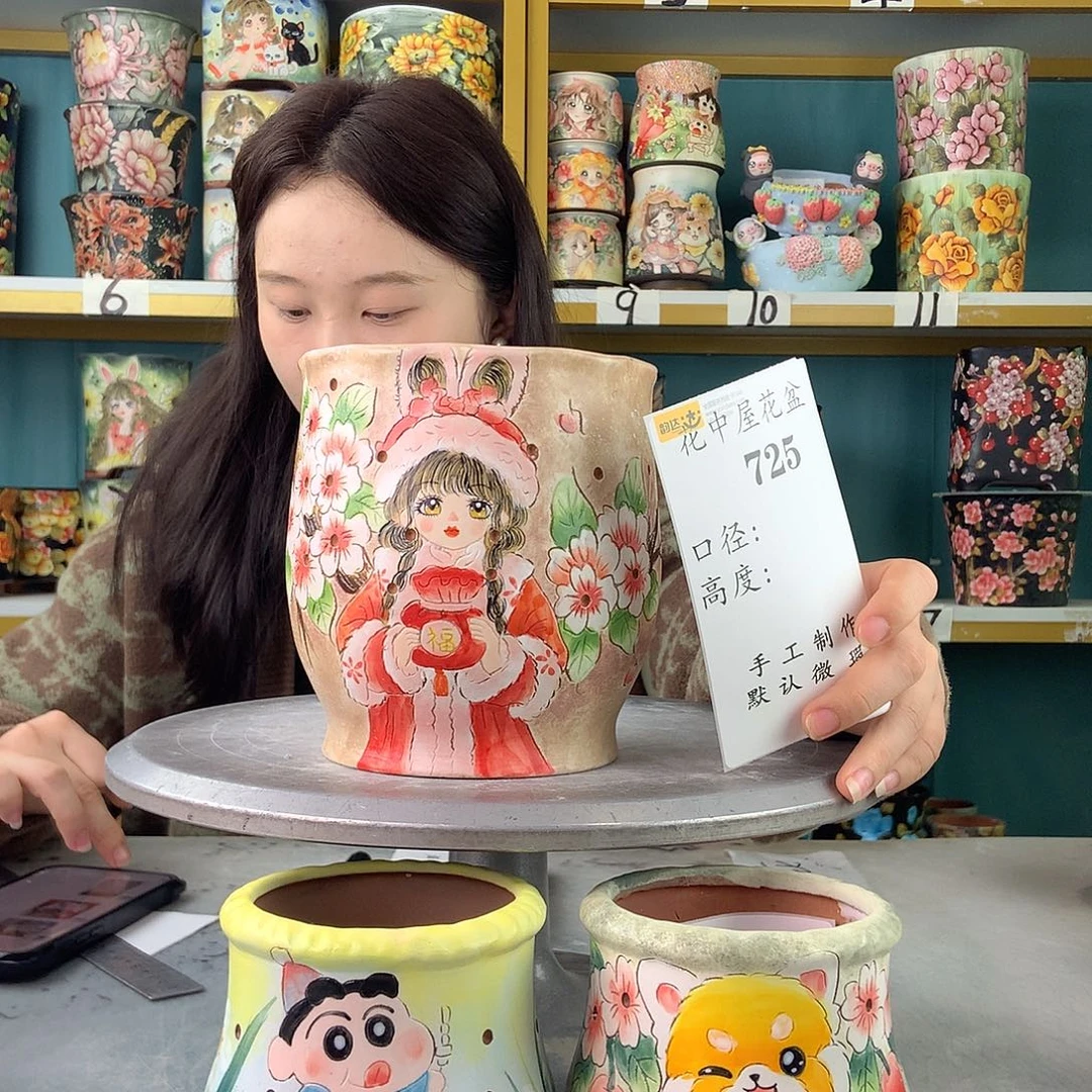 陶景德镇手工花盆725