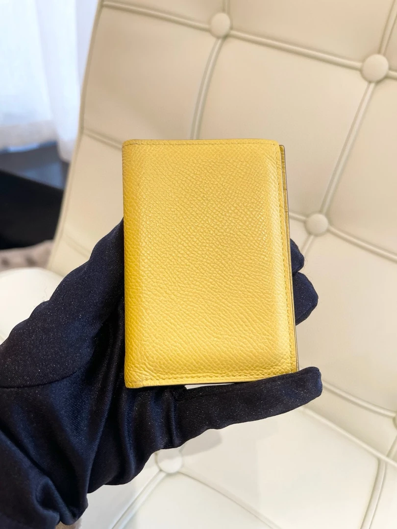 95新 Hermes/爱马仕 118398 爱马仕黄色钱包卡包
