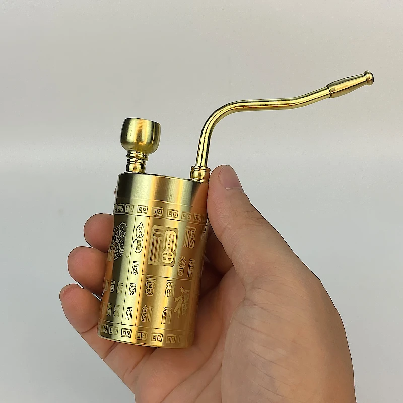 黄铜水过滤烟嘴粗中细百福圆柱大容量