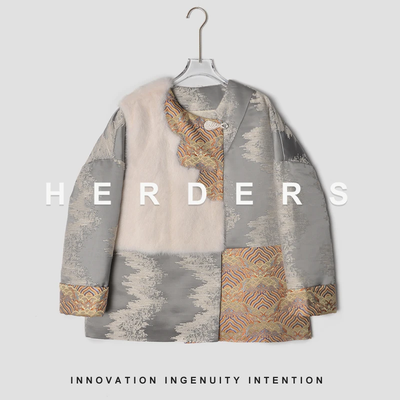 HERDERS 双色潮流时尚皮草外套 248583