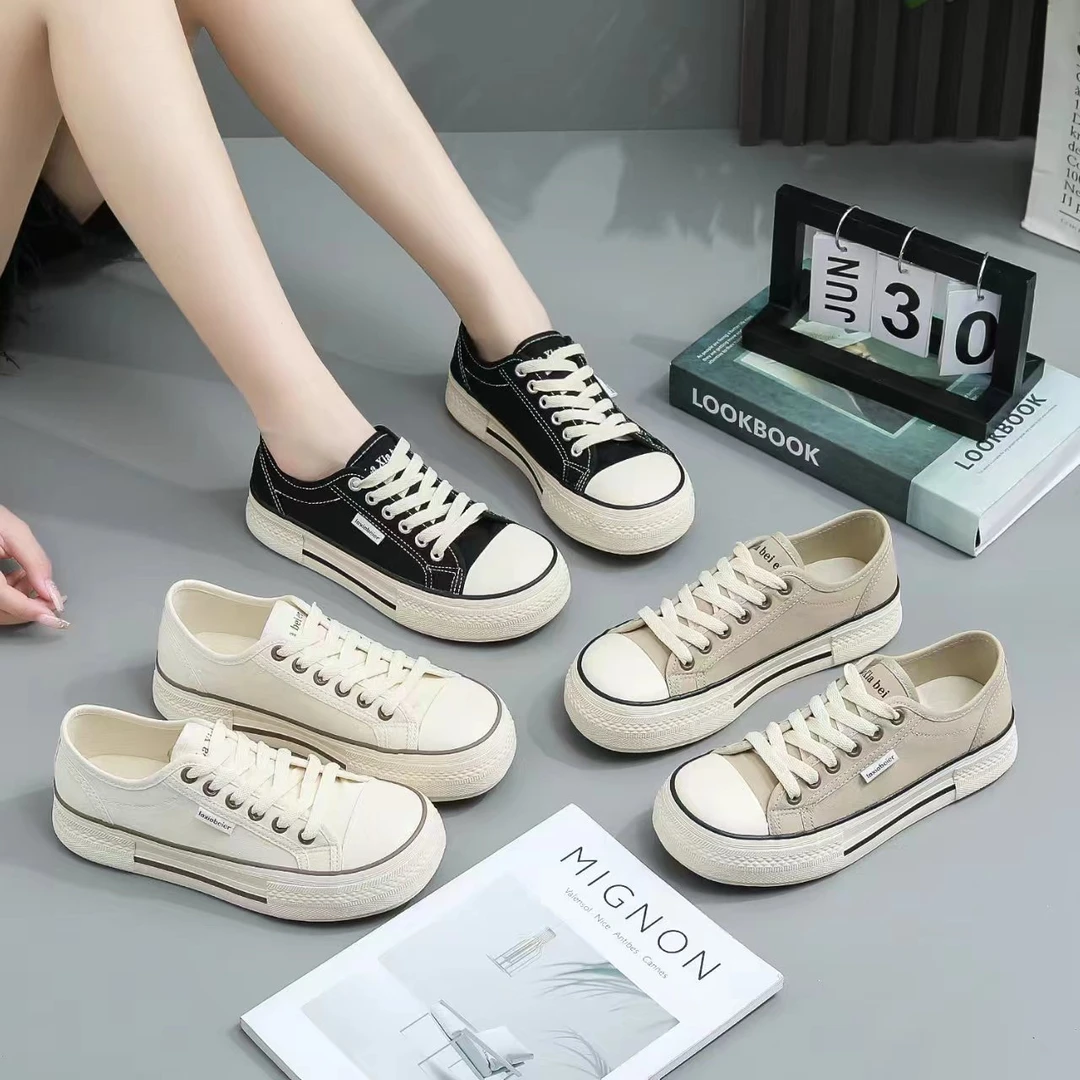 001-200帆布鞋女款2025新款春夏透气潮