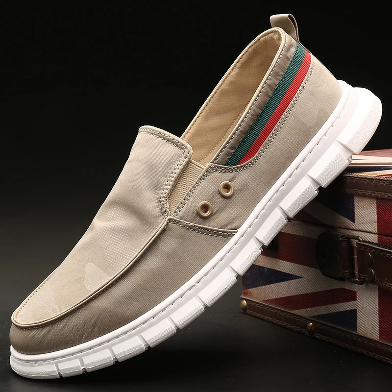 0067夏季轻凉男士帆布鞋韩版潮鞋休闲老北京布鞋舒适一脚蹬懒人鞋