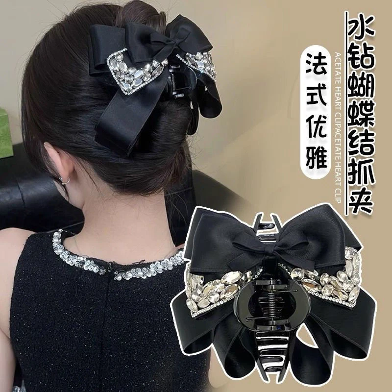轻奢蝴蝶结大号丸子抓夹高级感温柔气质后脑勺通勤百搭头饰发夹