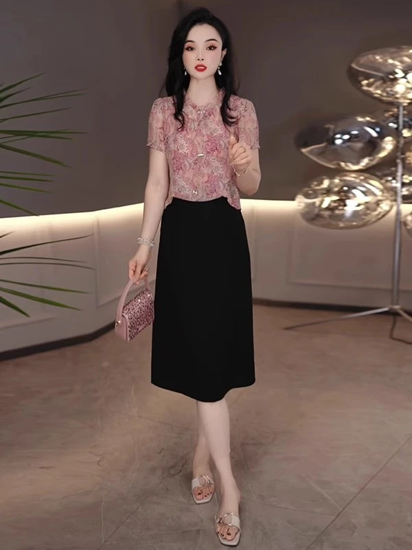 【送运费险】M1670 夏季新款高档洋气新中式收腰显瘦连衣裙女