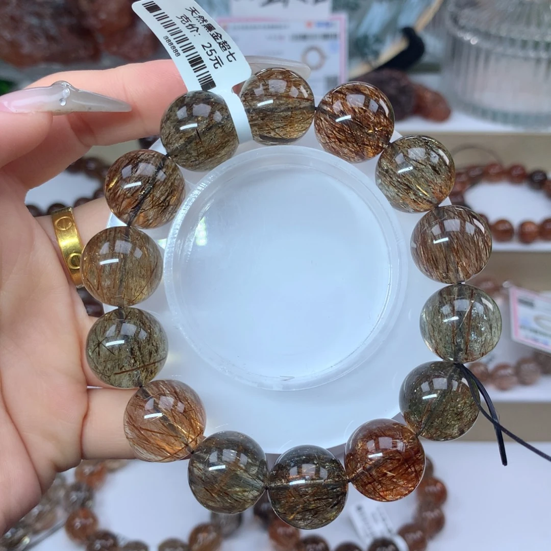 水晶未镶嵌手串黑金超七多样性发其一