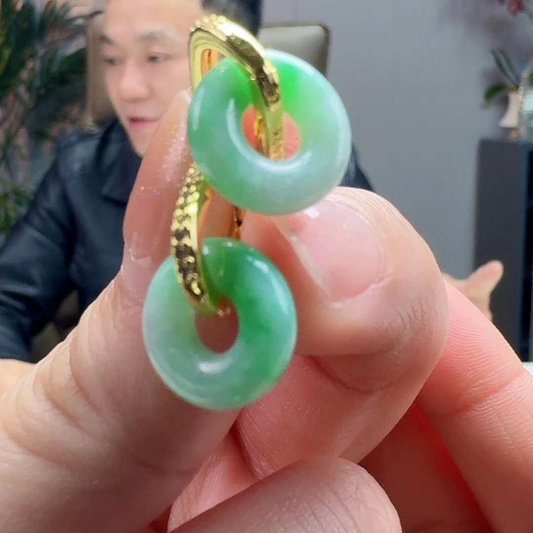 翡翠耳饰银S925镶嵌天然