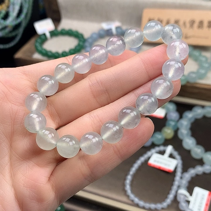 翡翠未镶嵌手链高冰乌鸡，圈粉