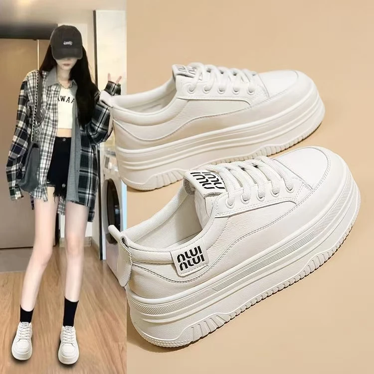2005时尚百搭厚底小白鞋小个子增高舒适运动休闲女鞋板鞋休闲