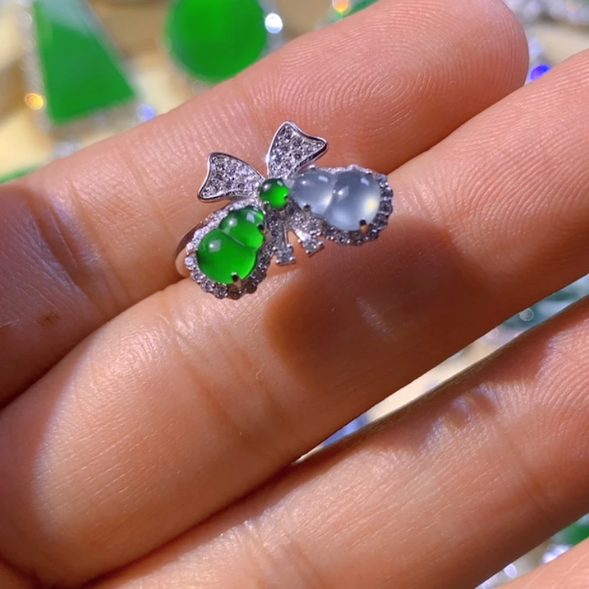 【闪购商品】银S925镶嵌把件翡翠天然翡翠