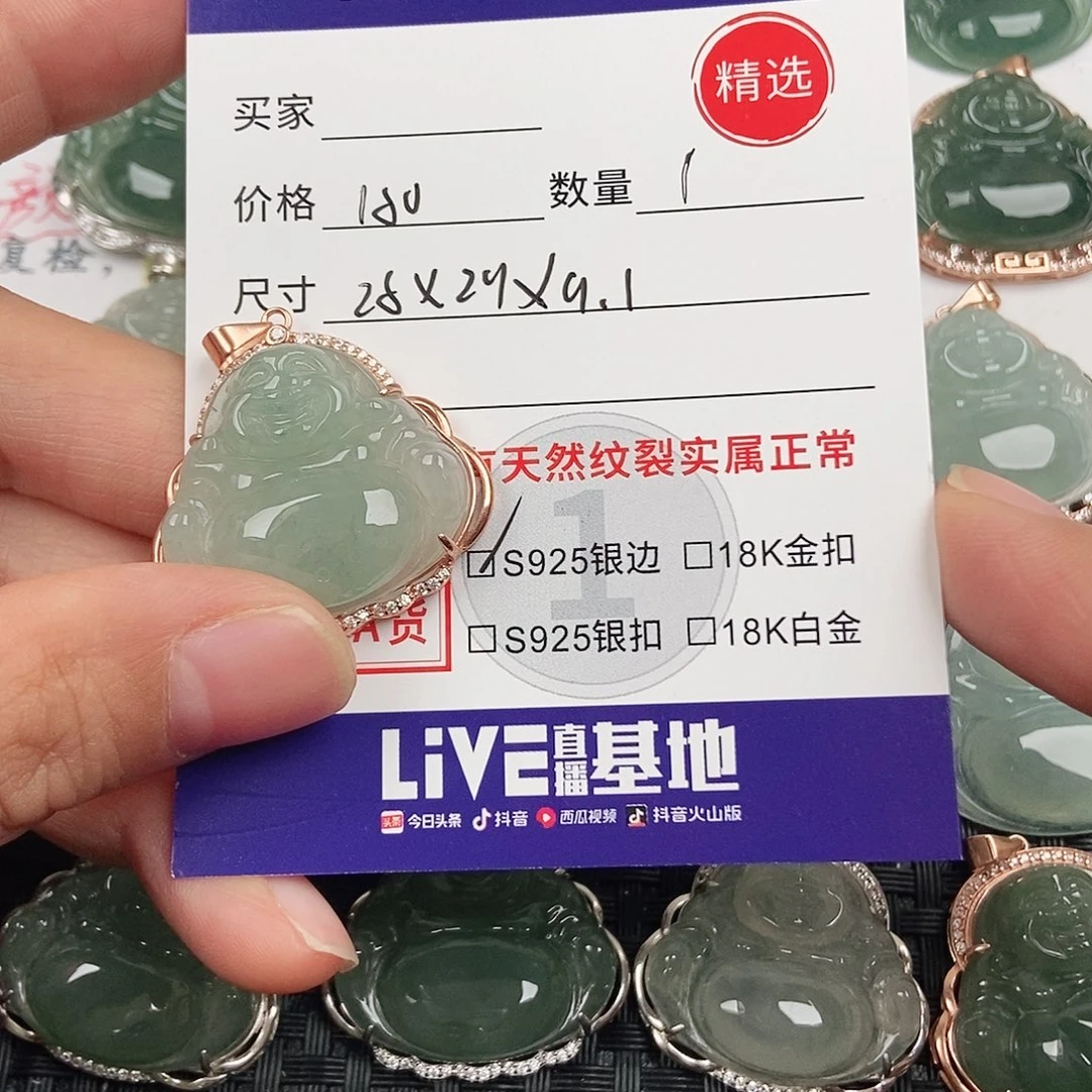 翡翠银S925镶嵌颈饰