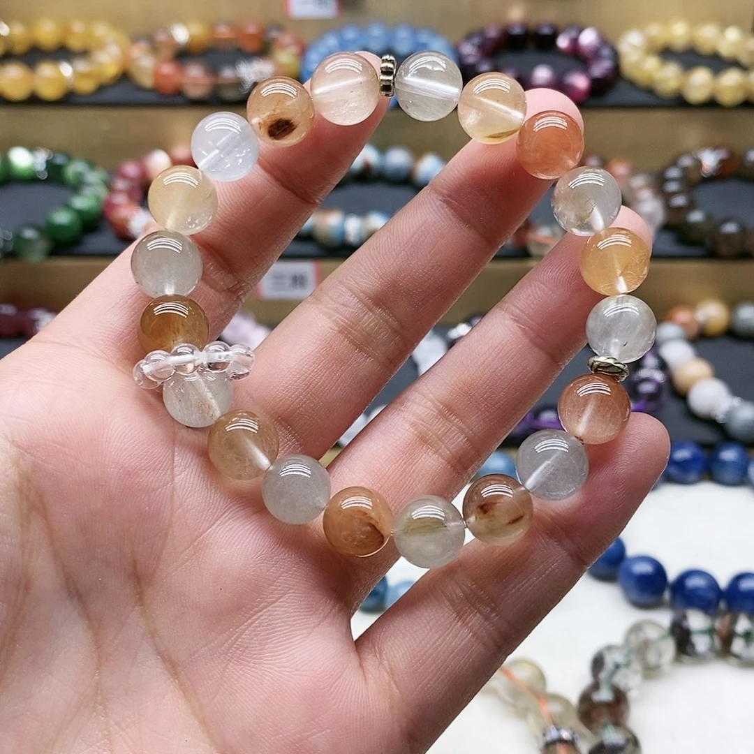 水晶手链未镶嵌彩兔毛