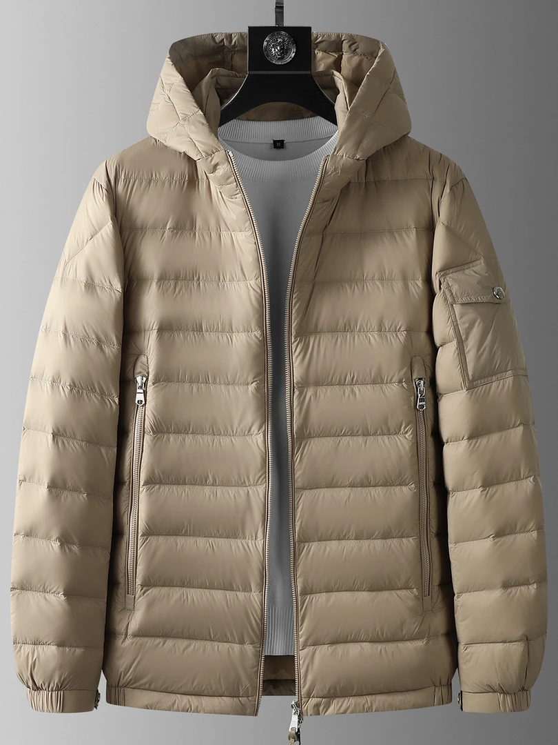 2025冬季新款男士潮流时尚休闲百搭高端轻薄连帽羽绒男款外套上衣