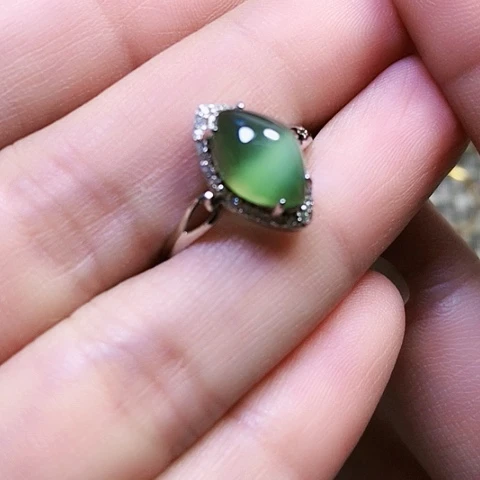 和田玉银S925镶嵌戒指