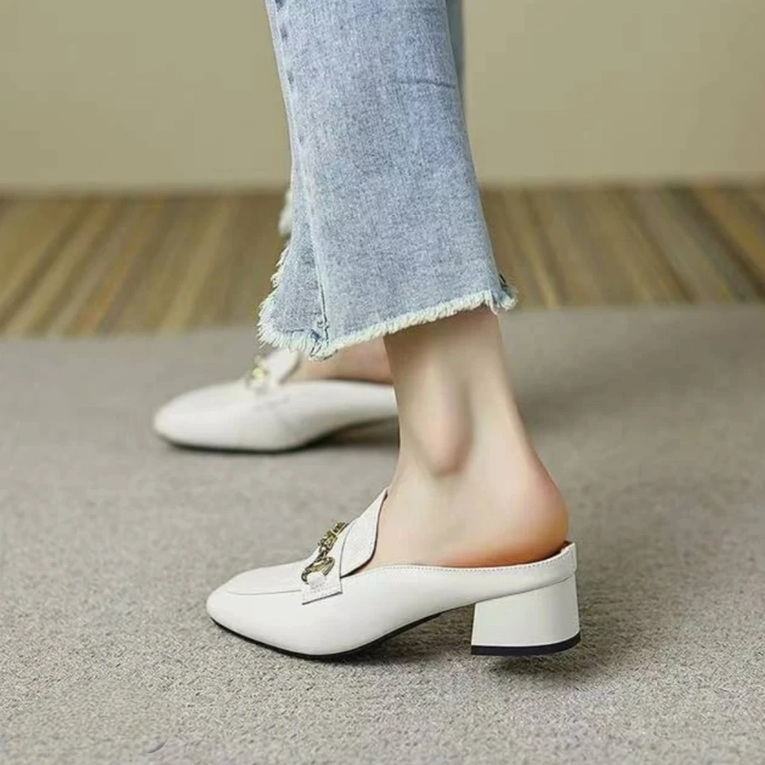 【翘颜品牌】时尚休闲法式包头拖鞋女款2025新款爆款7688