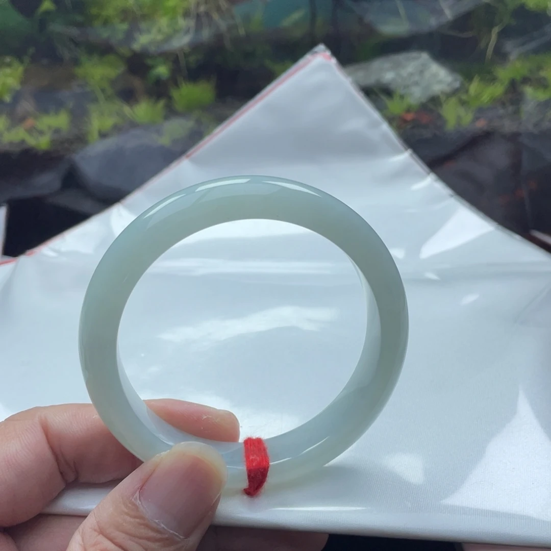 翡翠未镶嵌手镯58糯化晴水