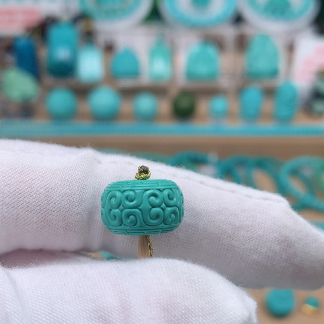 未镶嵌绿松石珠宝奇石14.5mm