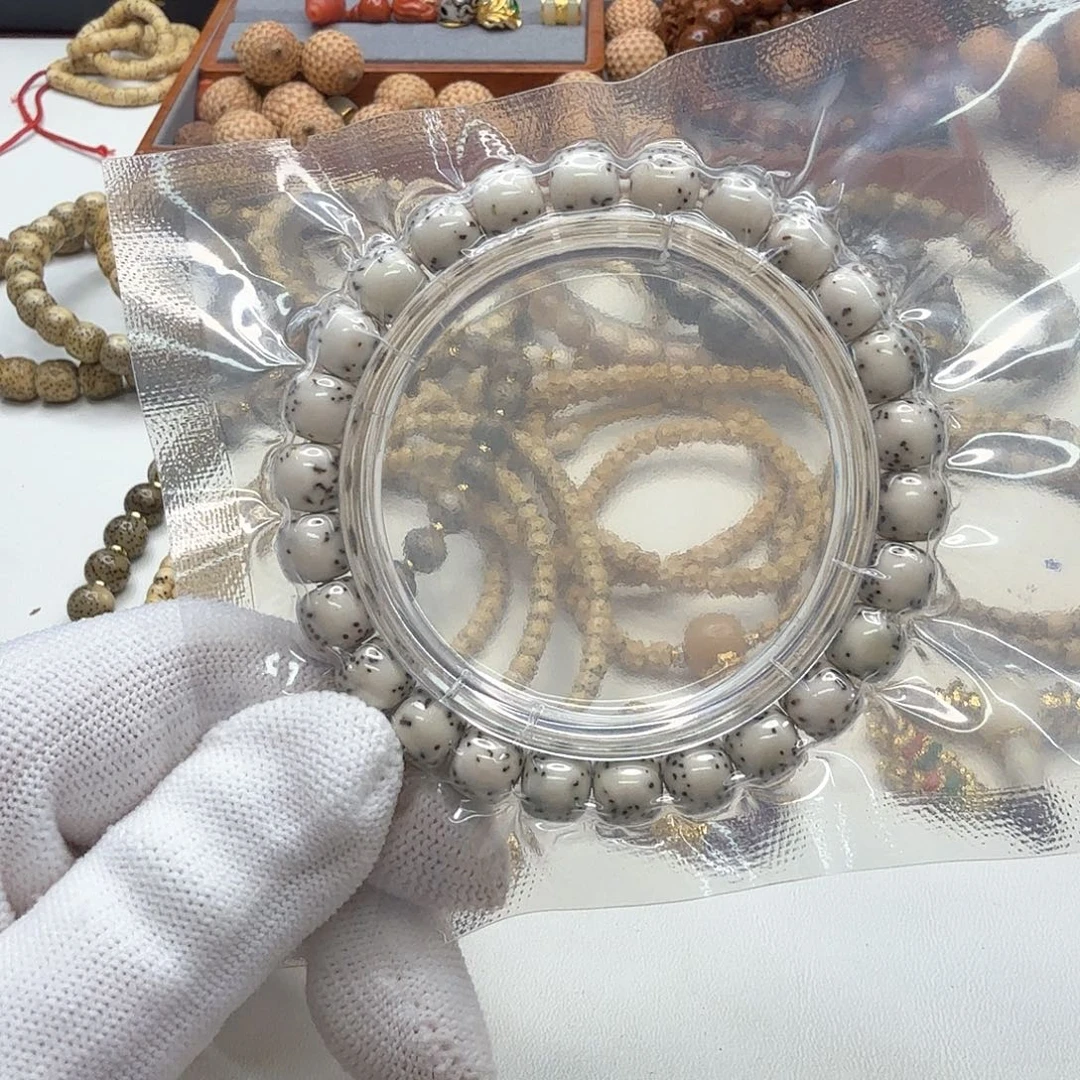 星月菩提手串24梵天冰白针尖星河豚9左右单圈一物一图