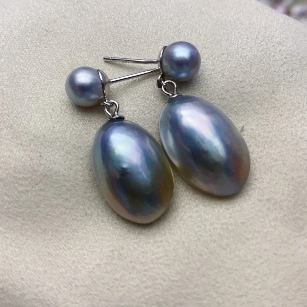 【闪购商品】耳饰银S925镶嵌拼合珍珠（马贝珠）