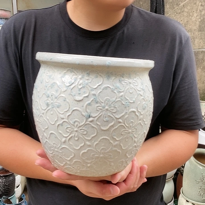 紫砂花盆口20高19瑕疵