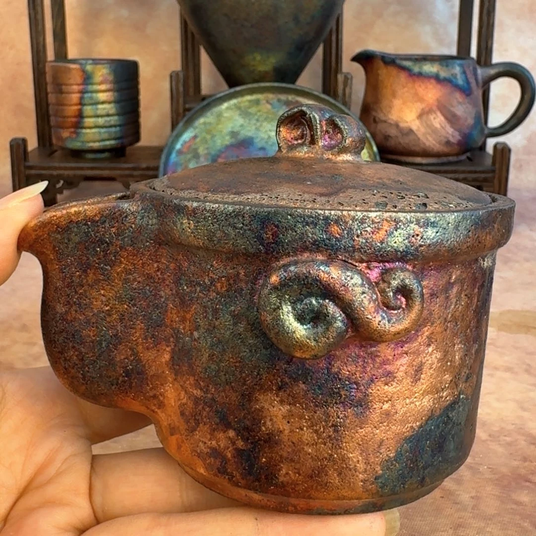 荥经黑砂炸福利窑彩微瑕宝瓶不退不换介意勿拍45