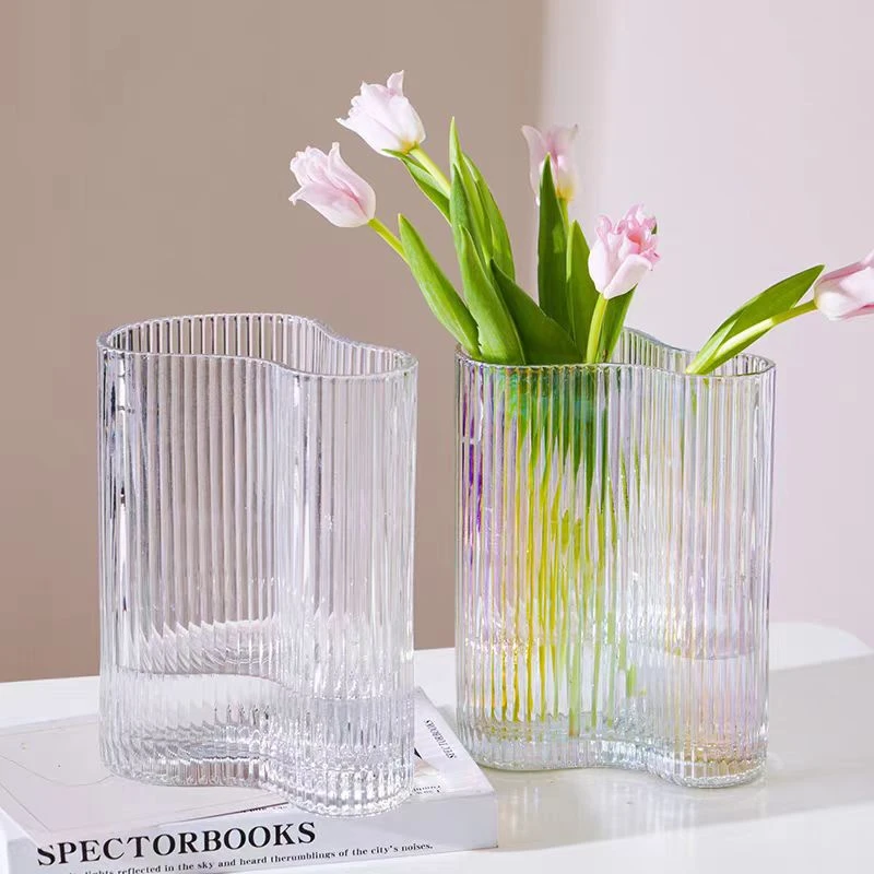 【甄选】北欧创意简约脚印七彩玻璃花瓶客厅摆件插花水养花瓶