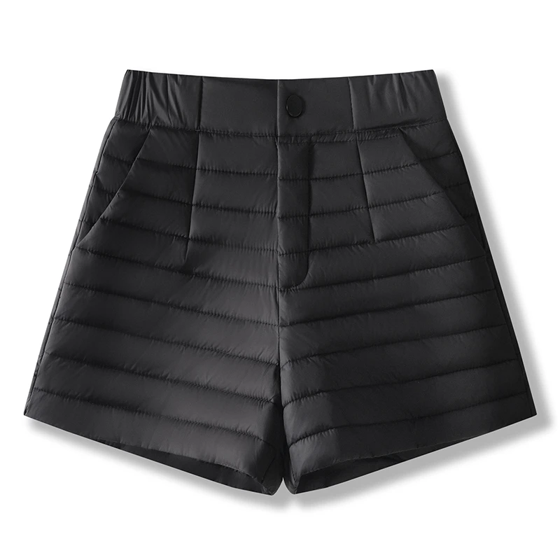 高端加厚棉短裤女秋冬外穿2025新款高腰a字靴裤宽松阔腿休闲裤