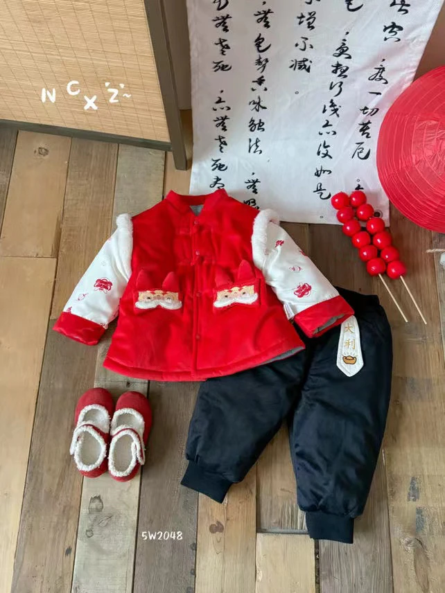 【小豆叮宠粉】2048奶茶小猪双福狮棉套装