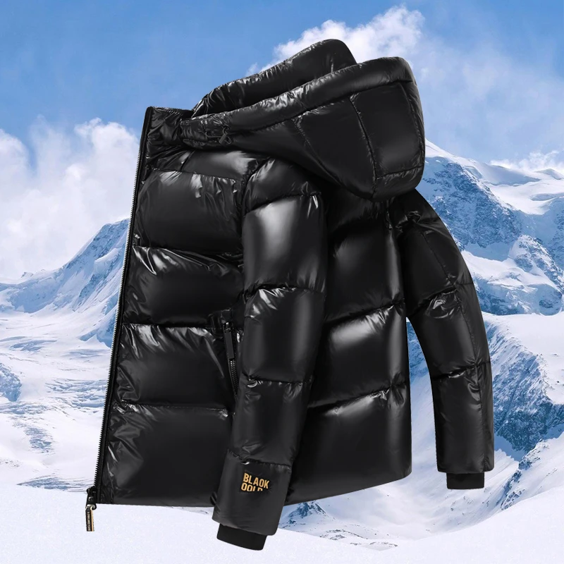 柏雷帕西高端黑金羽绒服男女情侣款冬季新款加厚时尚连帽外套