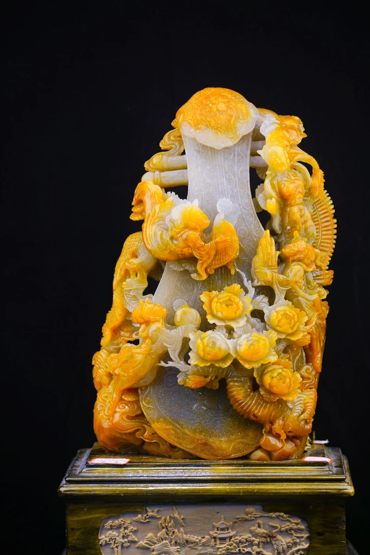 编号008福建手工雕刻寿山石天赐福音摆件33cm*21cm*56cm重10700克
