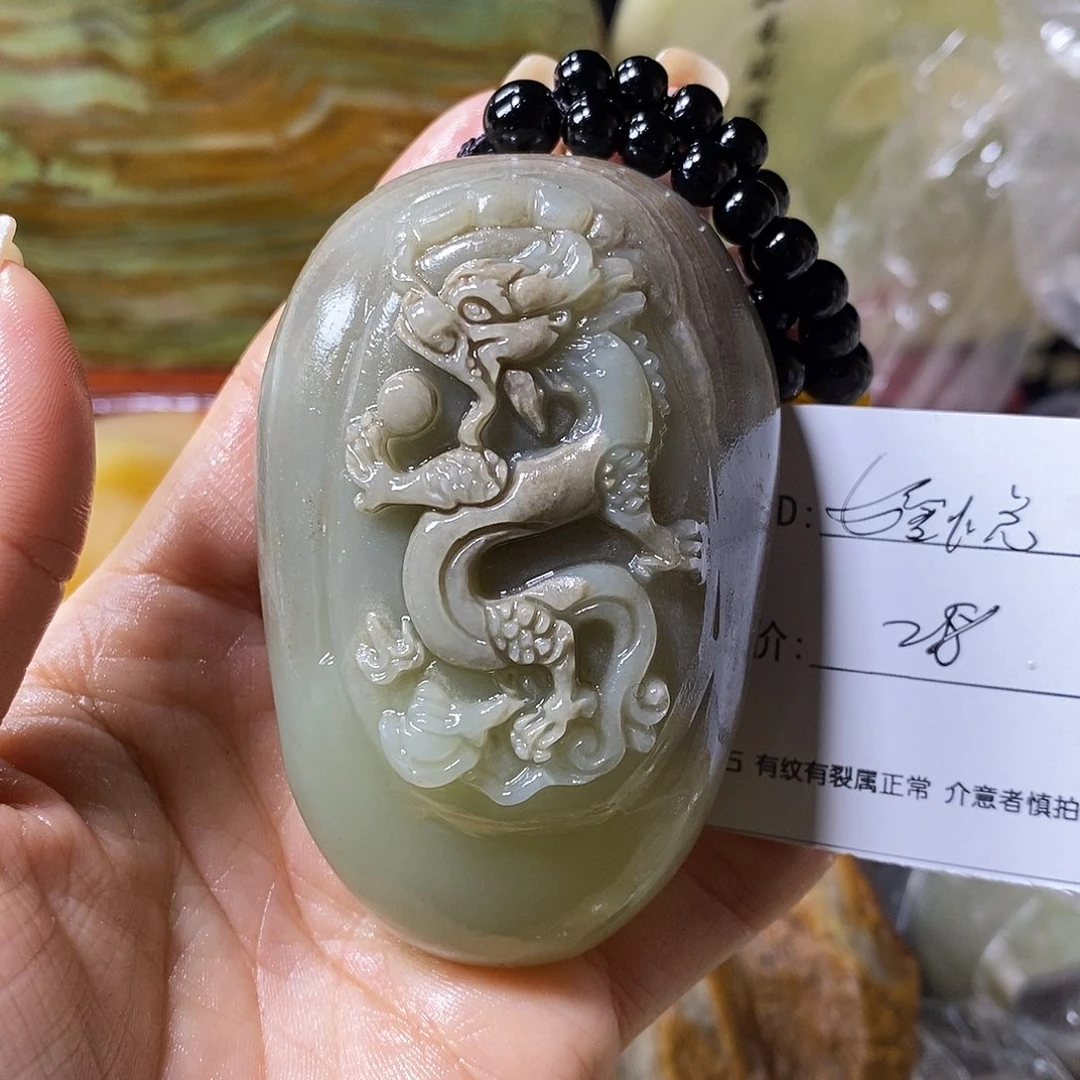 石材媛*古青石手把件