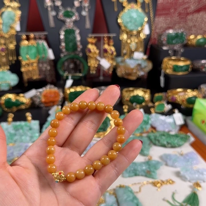 暖***炉翡翠银S925镶嵌颈饰手串